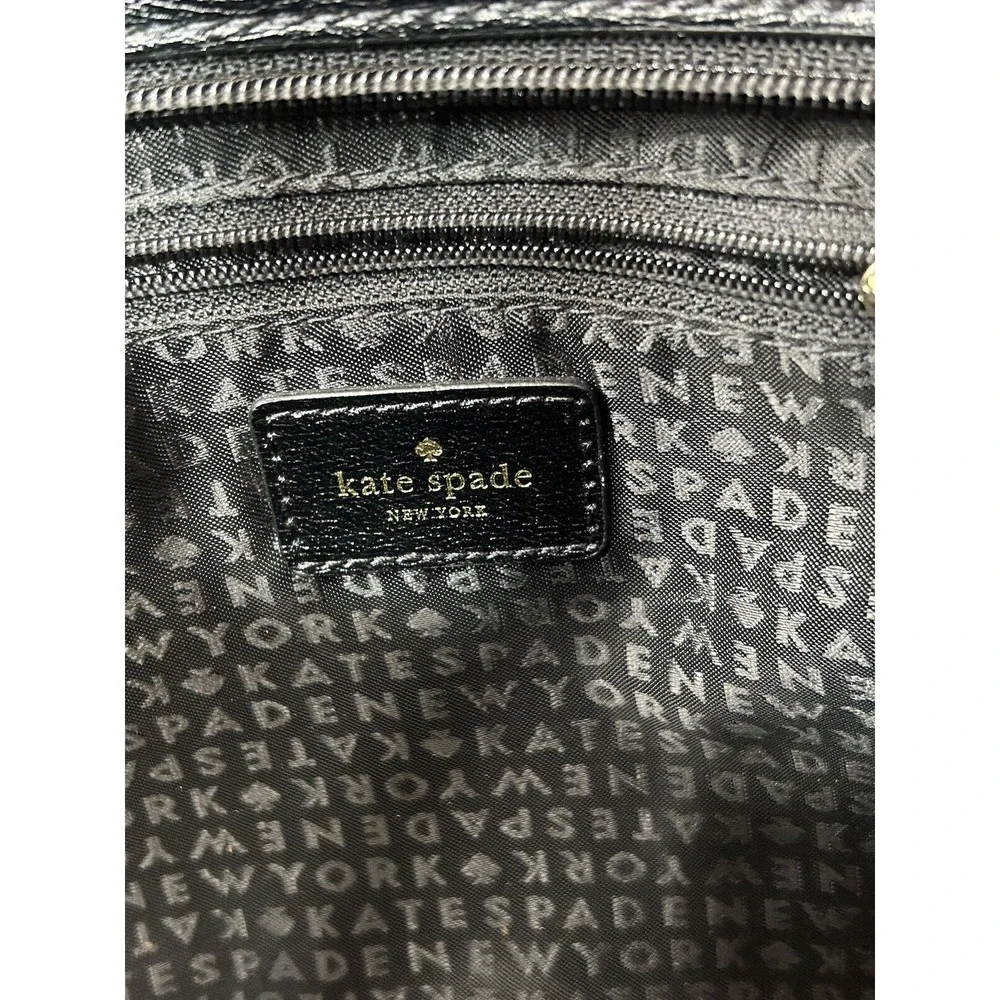 Kate Spade Large Black Glitter Tote Shoulder Bag‎ Full Zip Double Strap